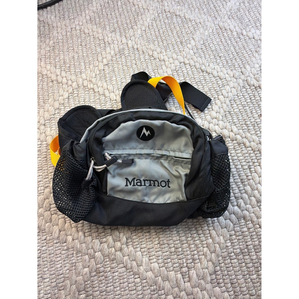 Marmot Waist Pack Lumbar Bag Unisex OS Black Grey Yellow Hiking Outdoor Trail